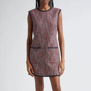 Veronica Beard Ravenna Sleeveless Metallic Cotton Tweed Minidress, size 2, 4